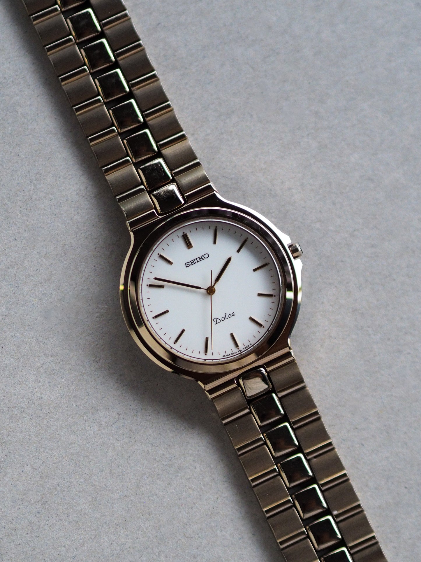 Seiko Dolce 8N41-7020 Tungsten Carbide White Textured Dial