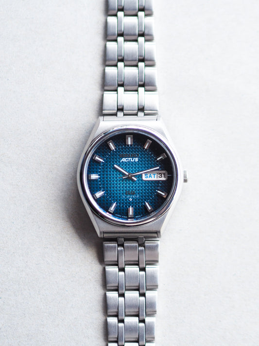 Seiko Actus SS 6306-8030 Blue Shuriken Wave Textured Dial