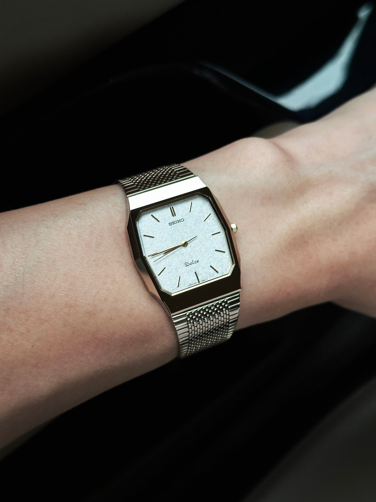 Seiko Dolce 9531-5150 Tungsten Carbide White Textured Dial