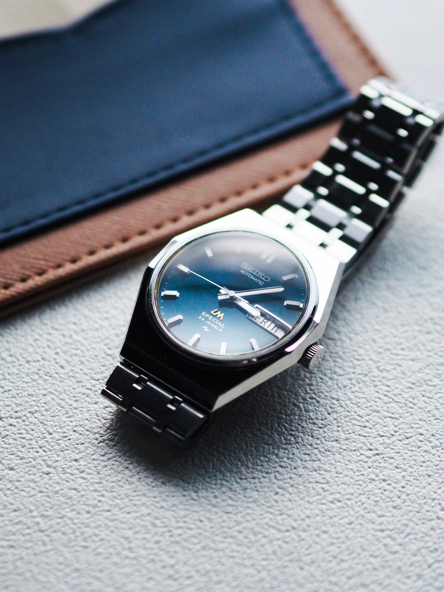 Seiko LM 5216-7110 Lord Matic Special Octagon Case Dark Blue Dial