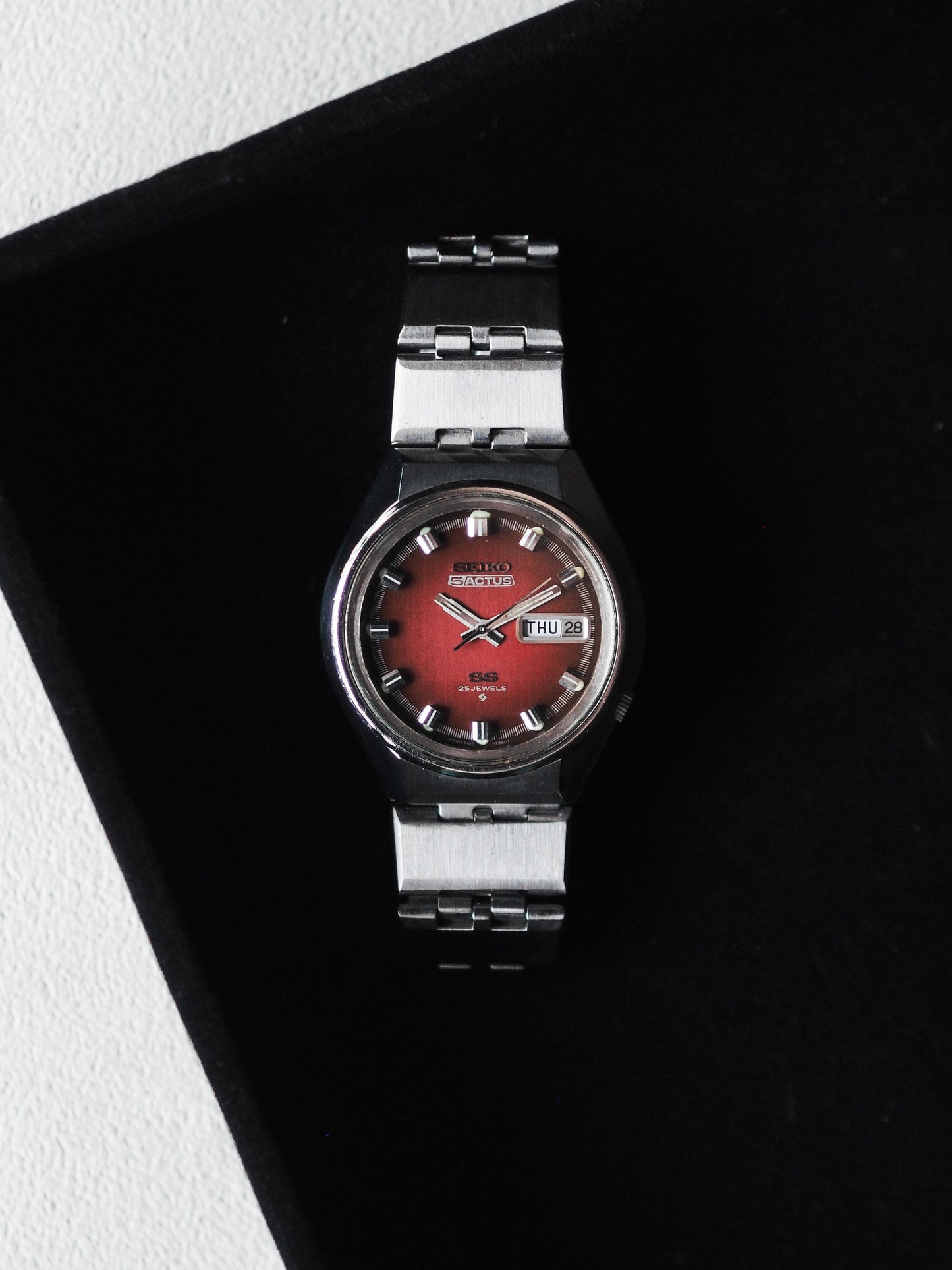 Seiko 5 Actus SS 6106-7690 JDM cadran rouge