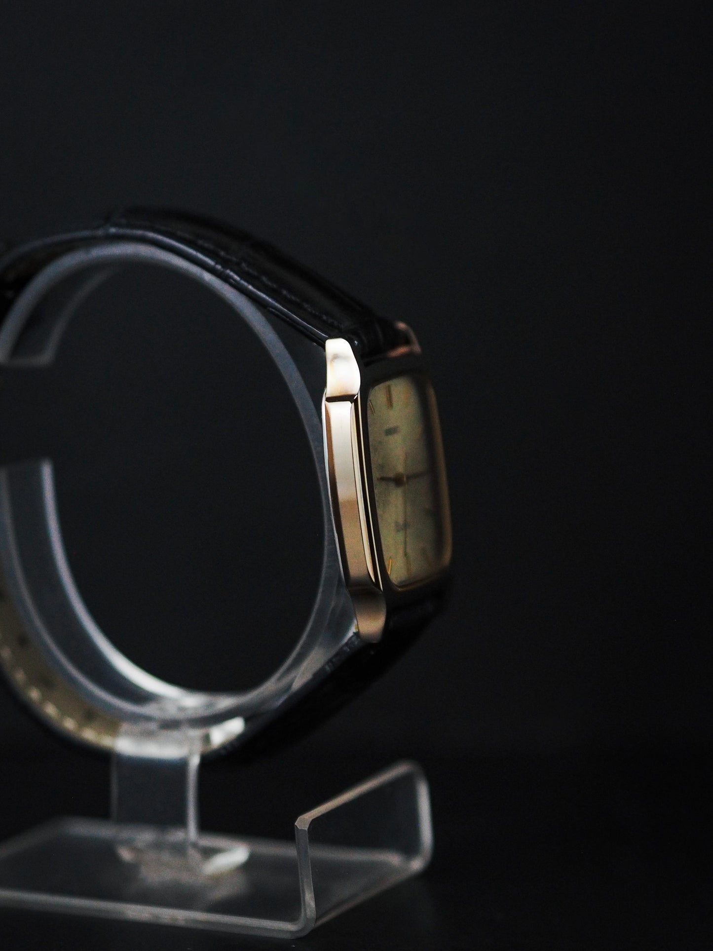 Seiko Dolce 8N41-5070 Tank Tungsten Carbide Gold Brushed Dial