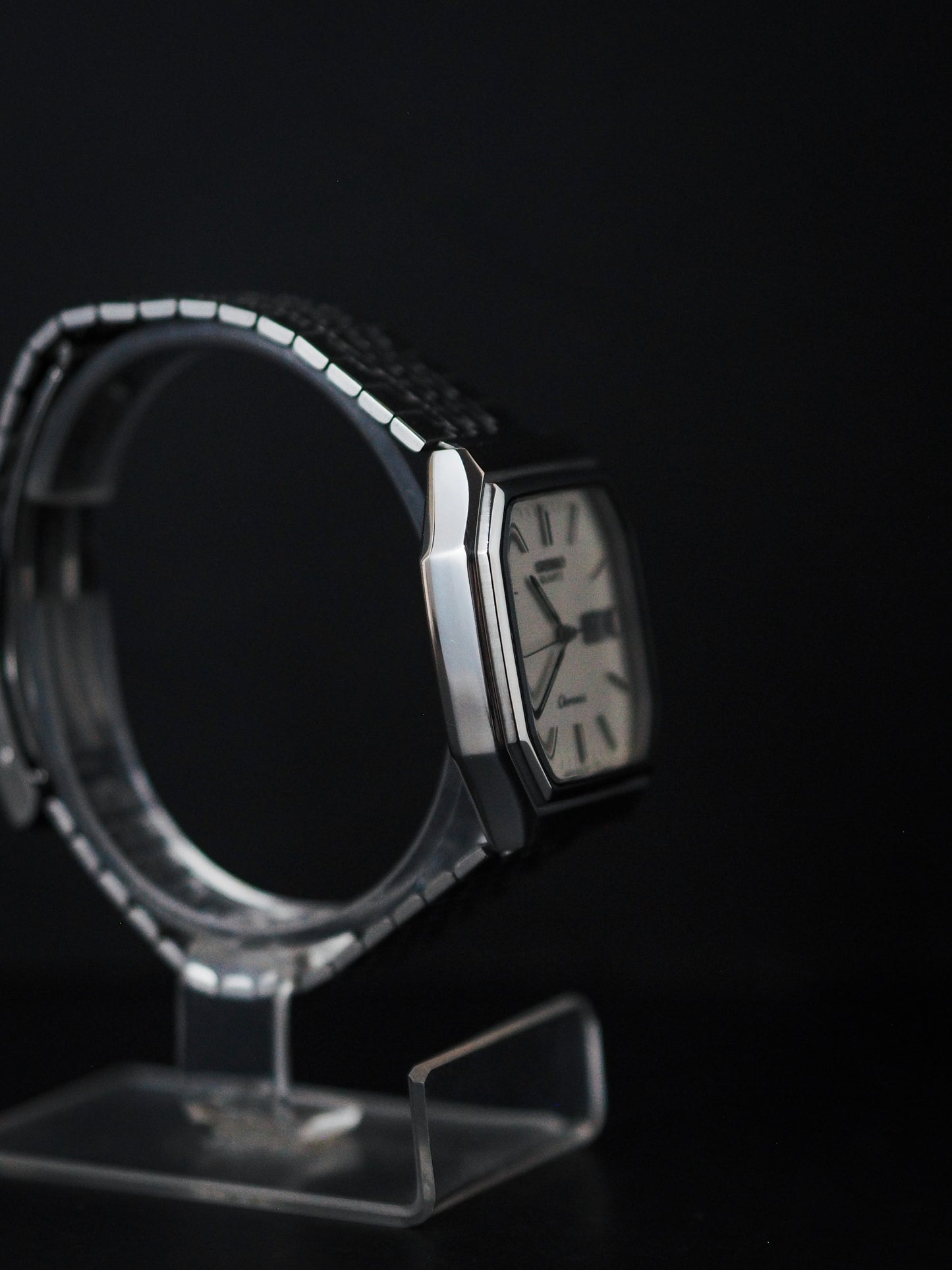 Seiko Chronos JDM 7433-5010 Octagon Case White Textured Dial