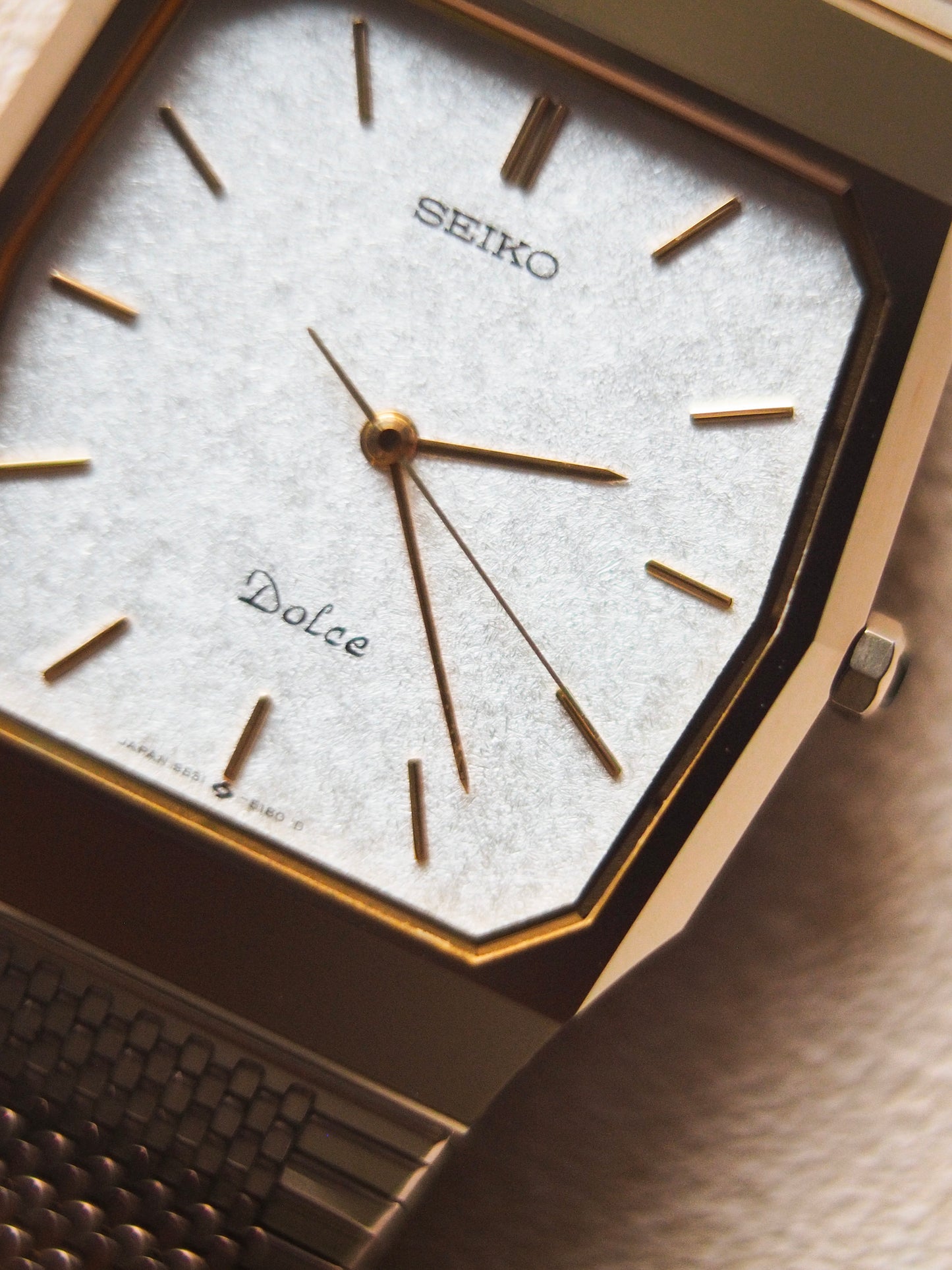 Seiko Dolce 9531-5150 Tungsten Carbide White Textured Dial