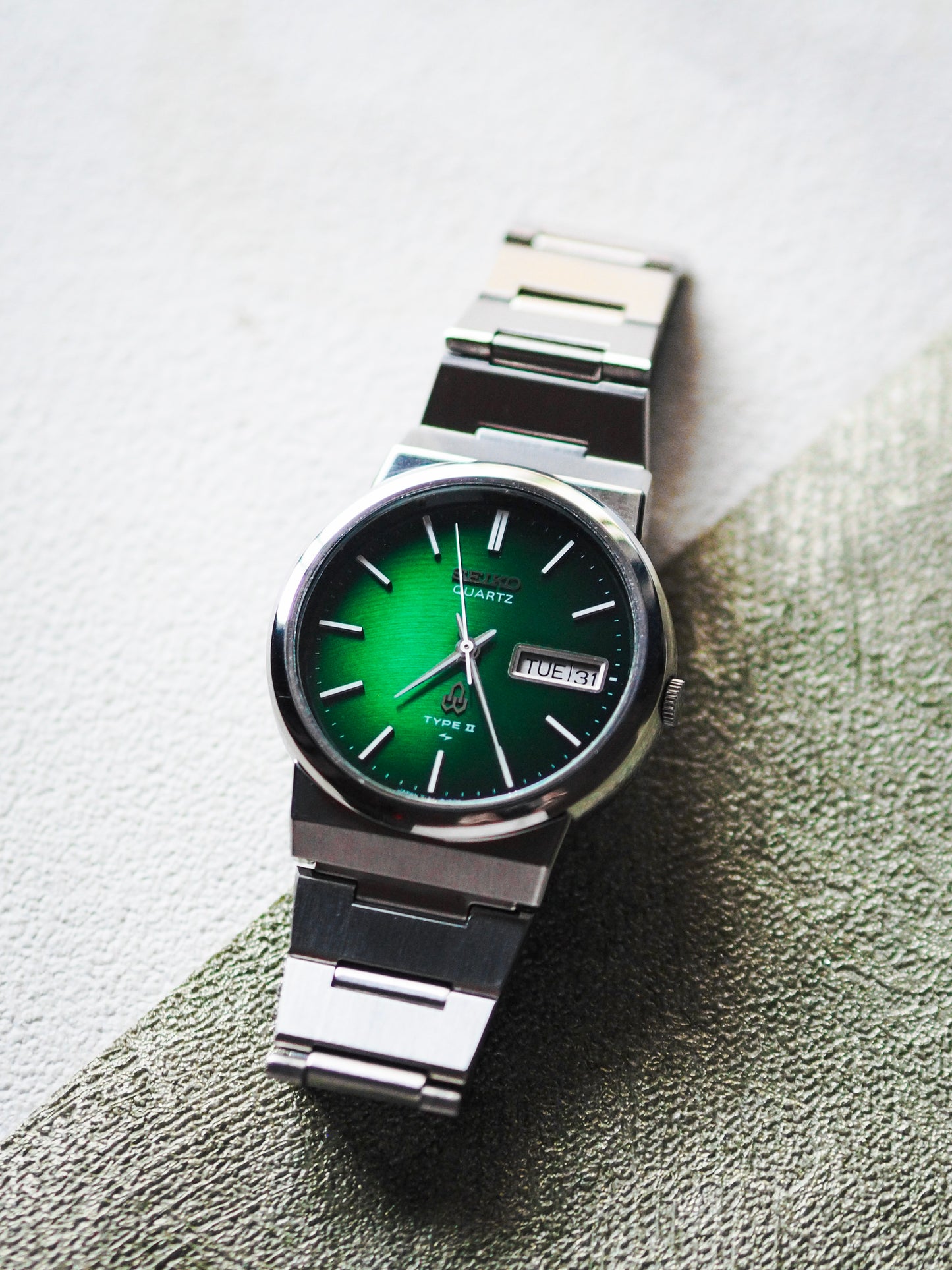 Seiko Type II 7123-8120 Green Curve Linen Textured Dial