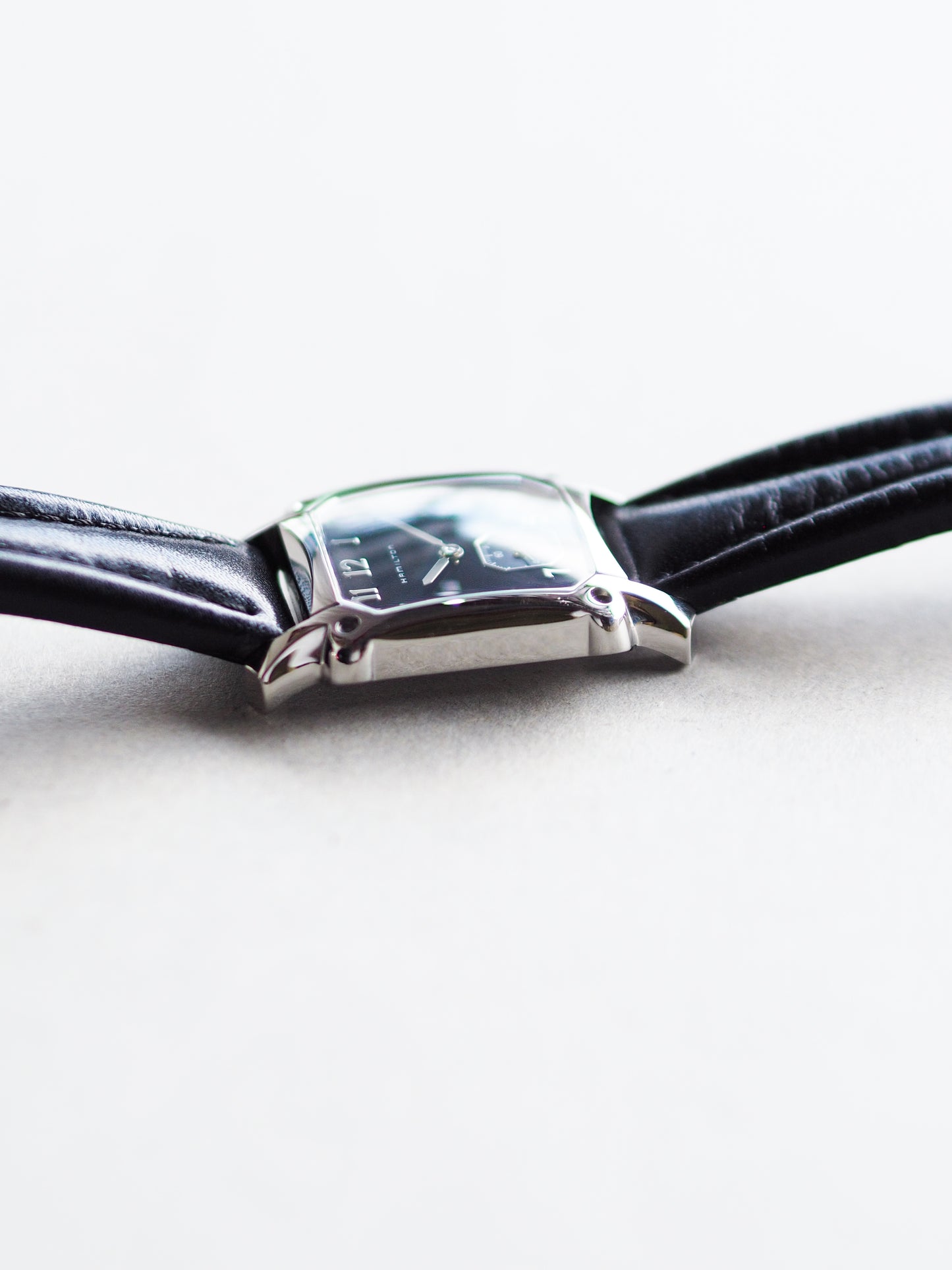 Hamilton Lloyd 6341 Quartz Square Sub Second Black Pinstripe Dial