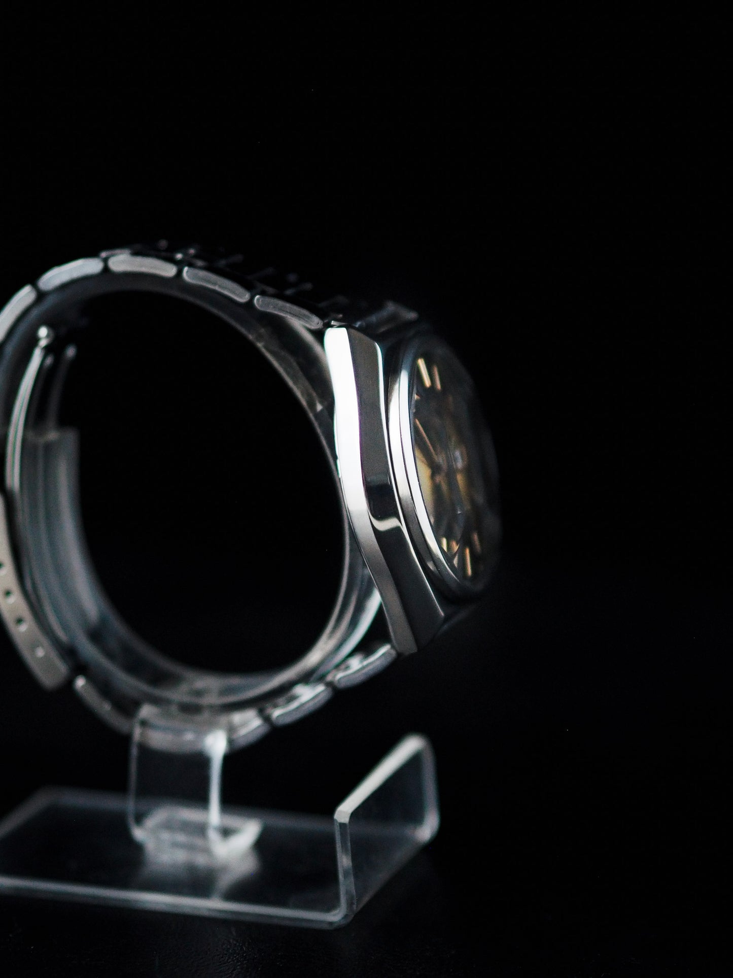 Seiko 5 Actus SS 6106-8690 JDM Rare cadran à facettes en cristal doré brun sunburst