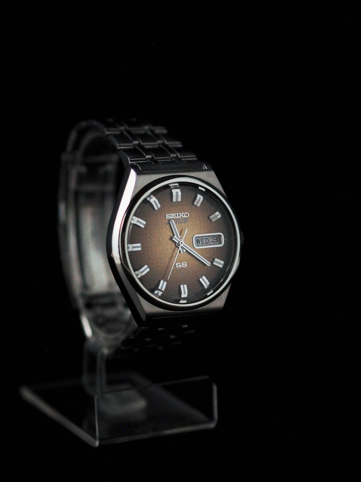 Seiko Actus SS 6306-8030 JDM Faceted Crystal Shuriken Brown Dial