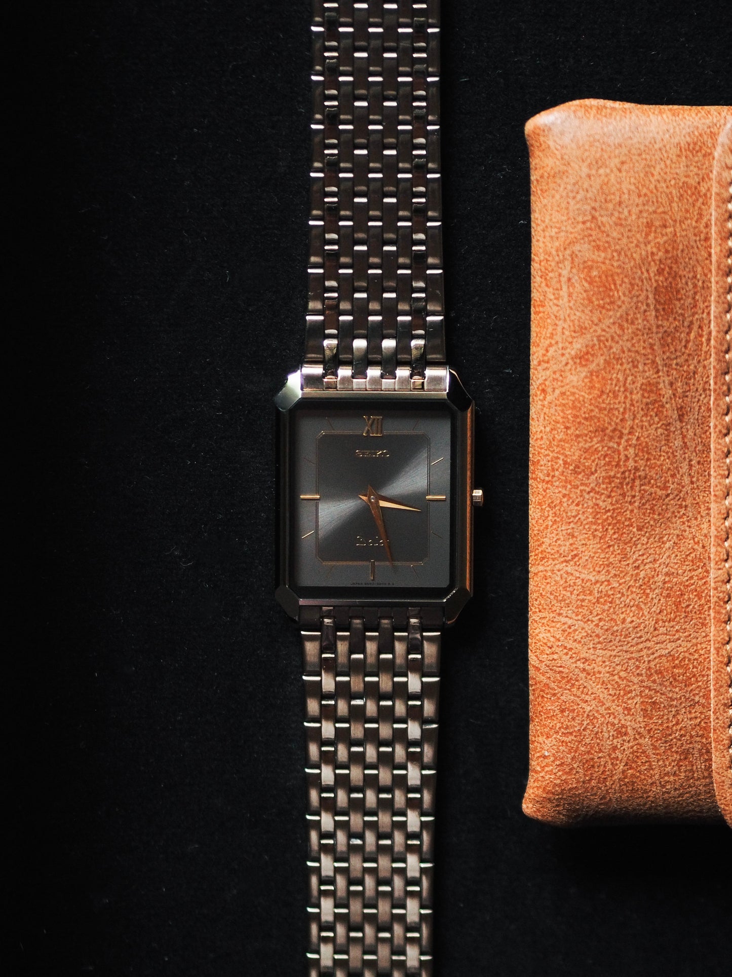 Seiko Dolce 8N40-5050 Tank Tungsten Carbide Gray Dial