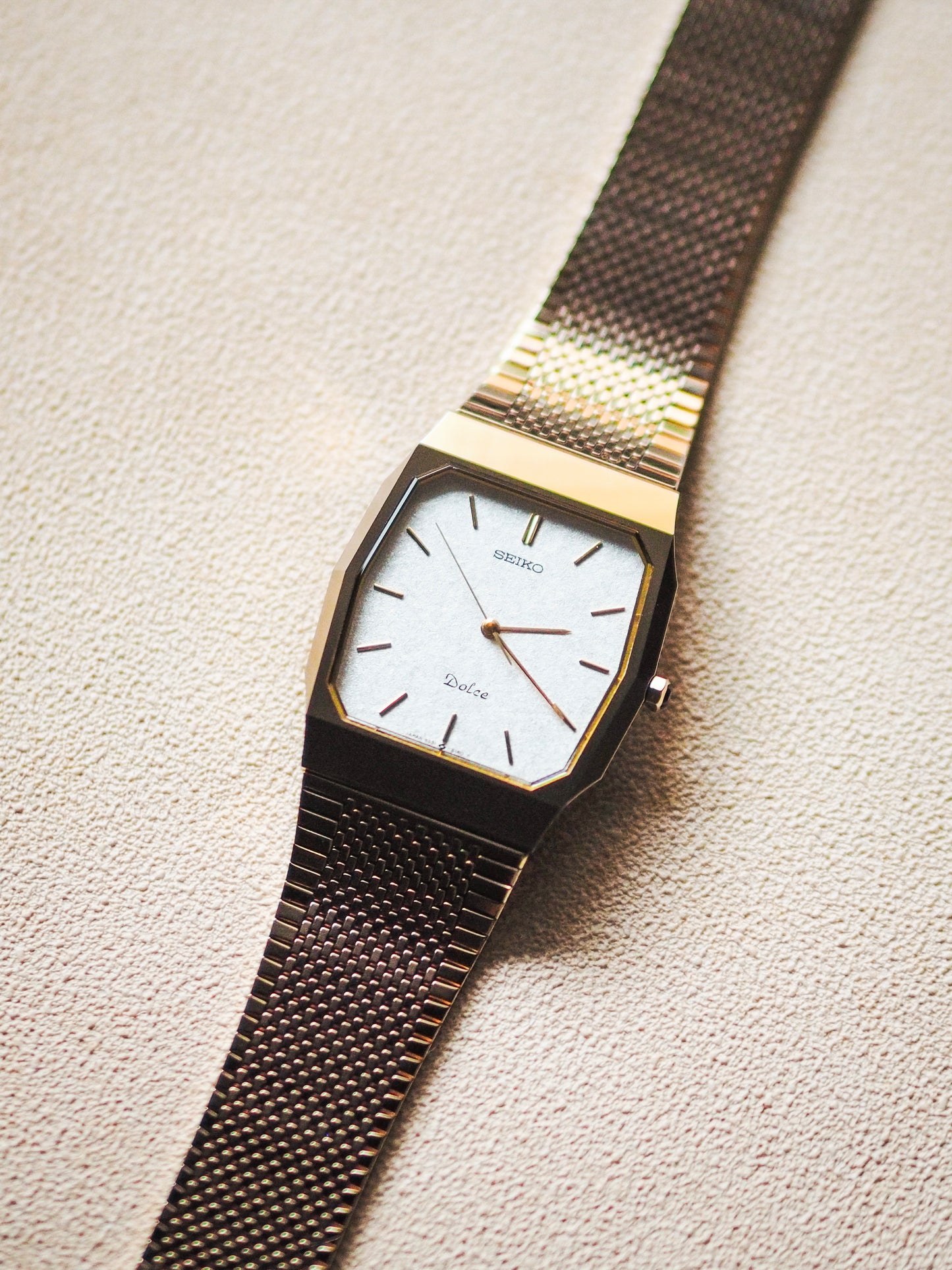 Seiko Dolce 9531-5150 Tungsten Carbide White Textured Dial