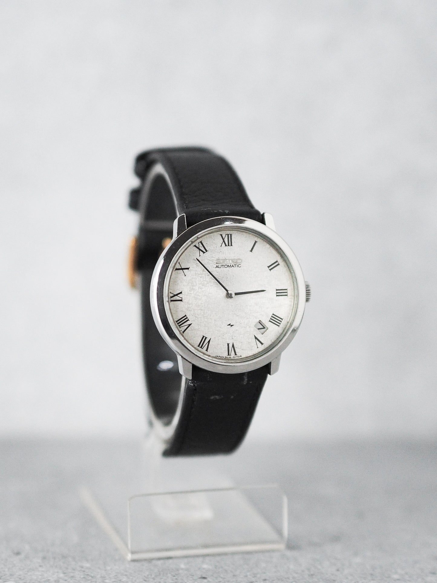 Seiko Chariot Automatic 2418-0030 Hi-Beat Silver Textured Dial