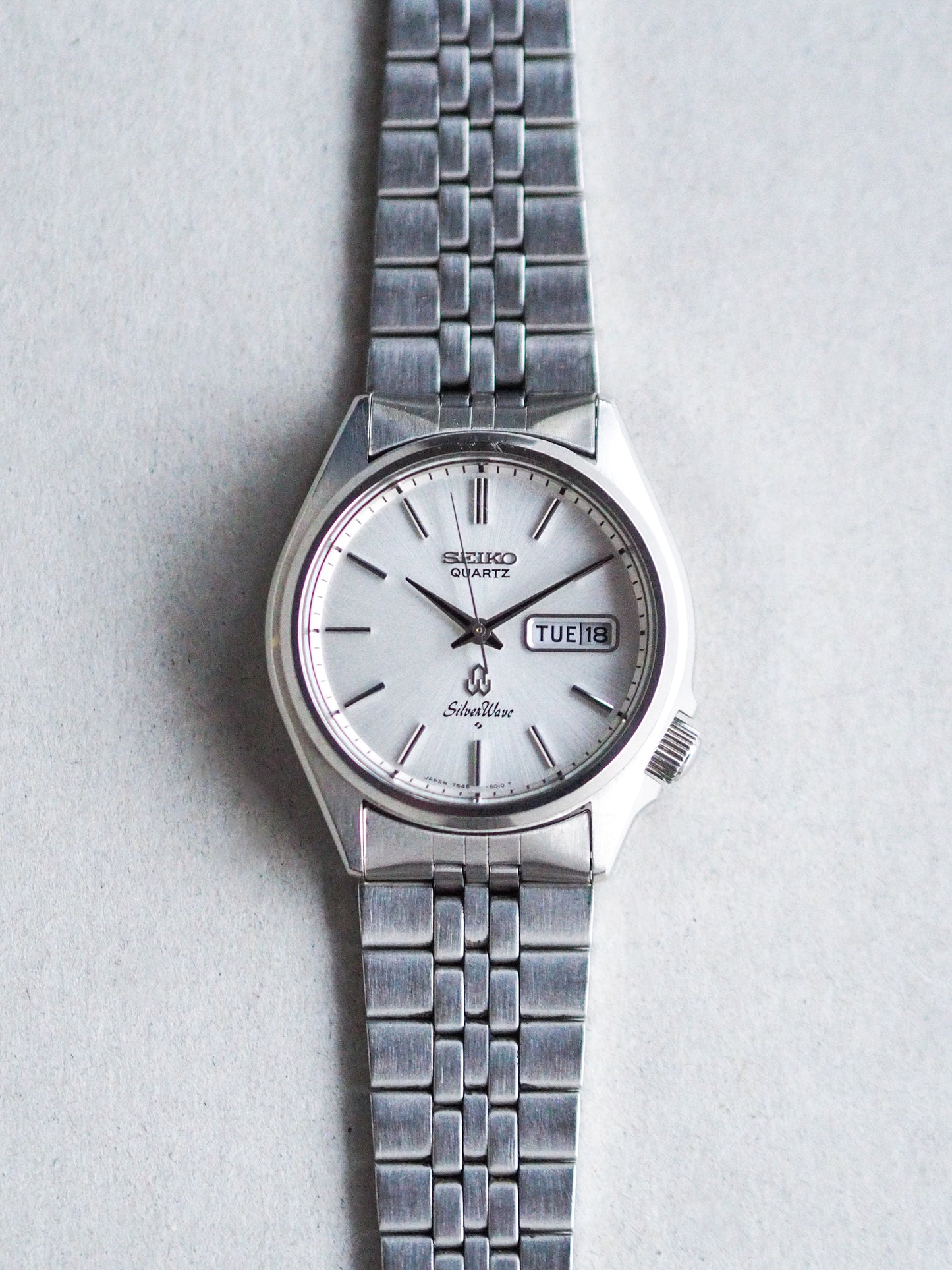 Seiko Quartz 7546-8010 Silverwave Silver Sunburst Dial