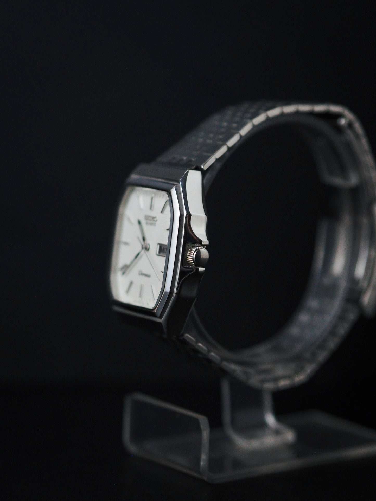 Seiko Chronos JDM 7433-5010 Octagon Case White Textured Dial