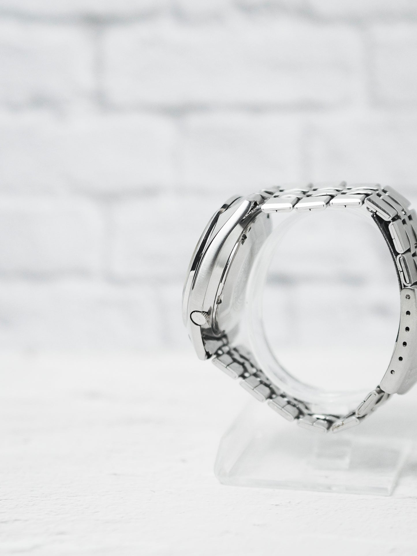 Seiko 5 Actus SS 6106-7510 JDM White Sunburst Dial