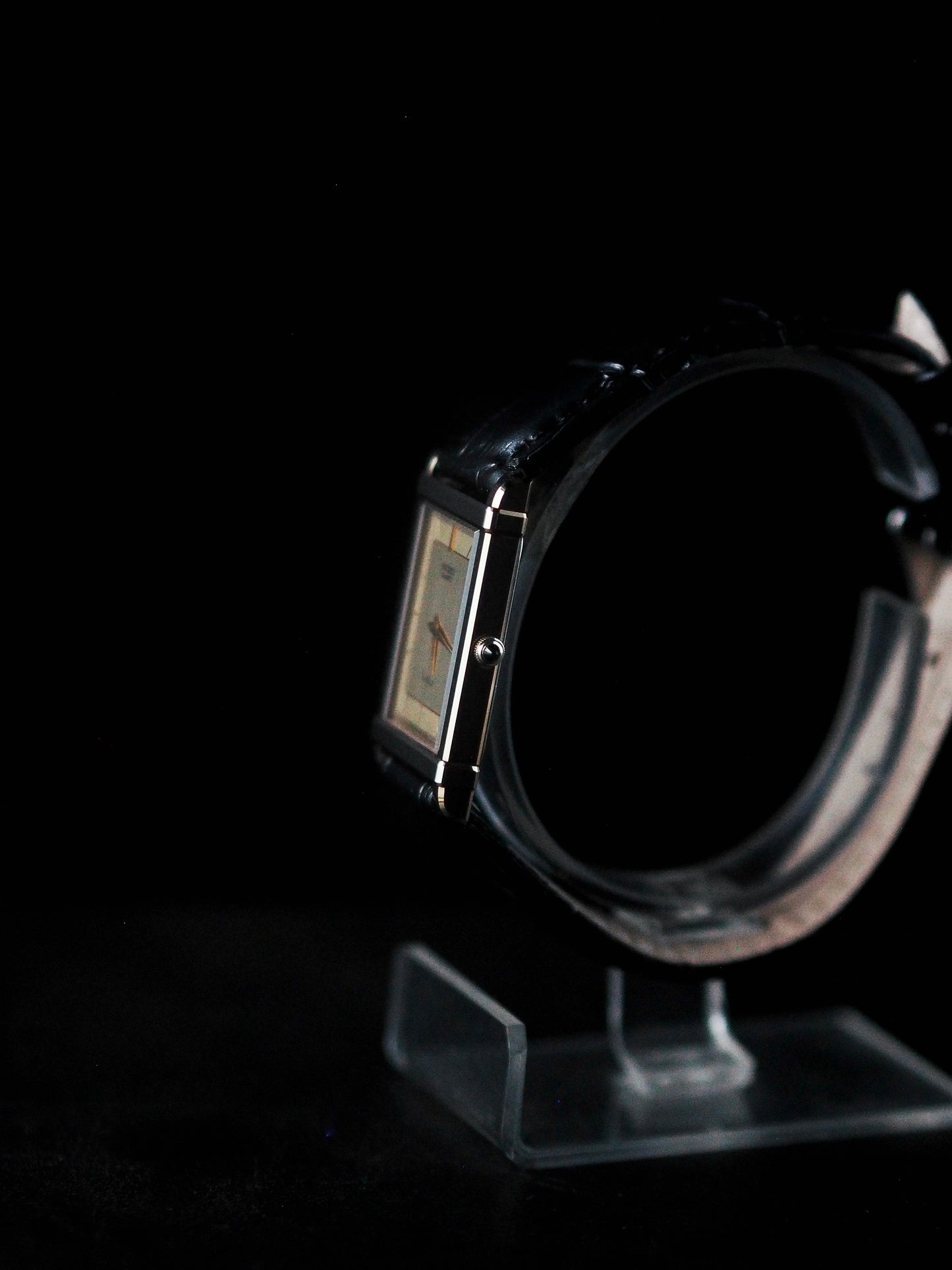 Seiko Dolce 1220-5110 Tank Chinoise Tungsten Carbide Gold Champagne Dial