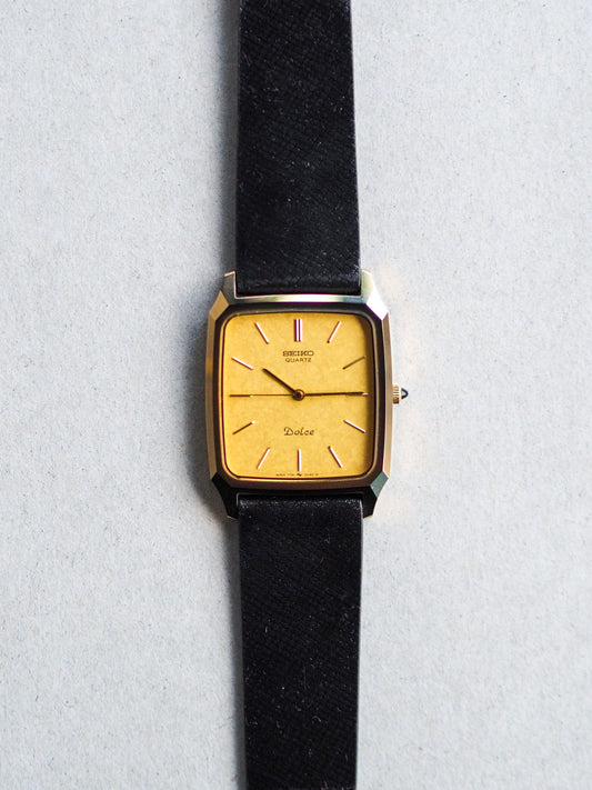 Seiko Dolce 7731-5040 Tank NSCG Gold Textured Dial
