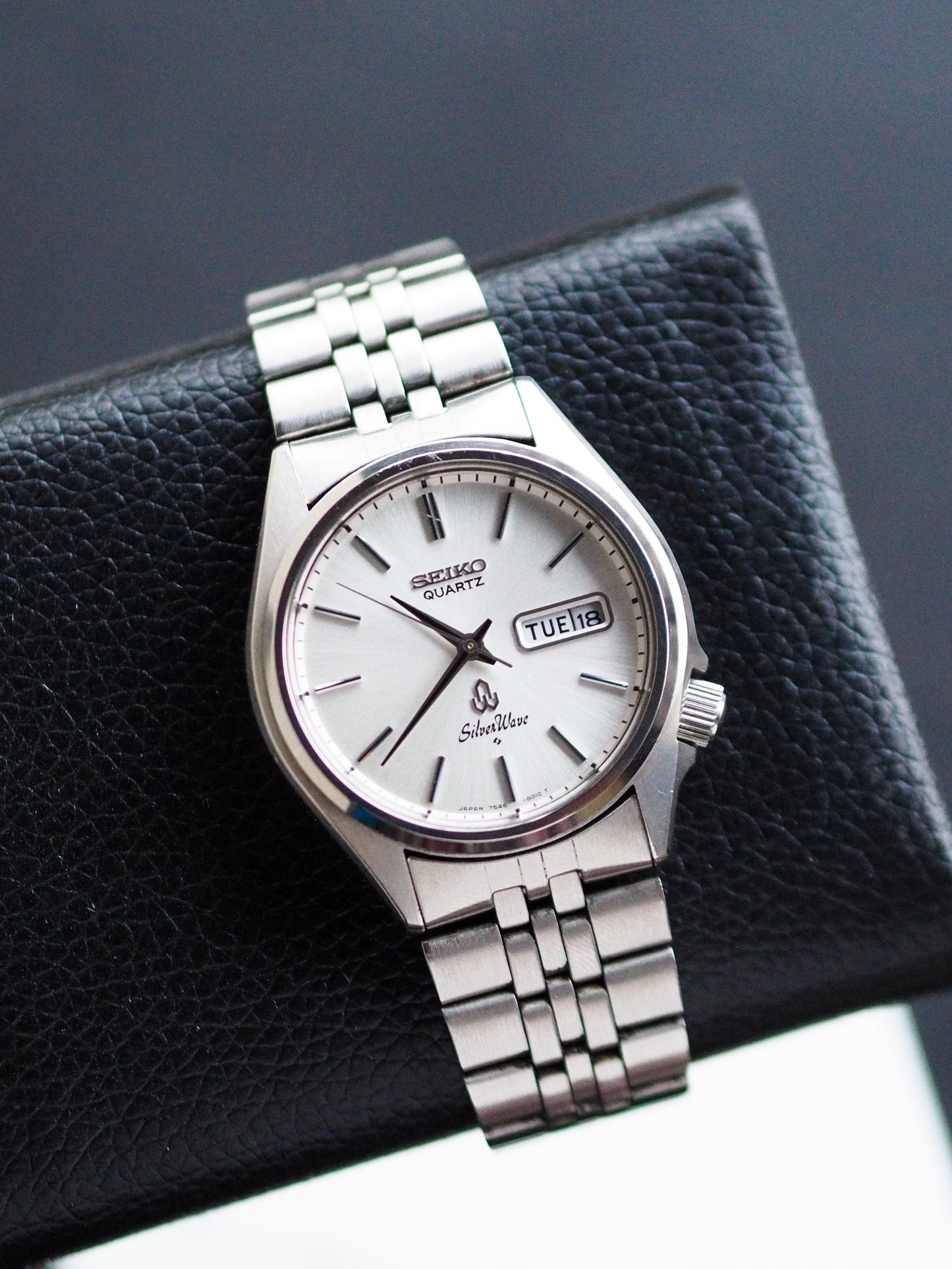 Seiko Quartz 7546-8010 Silverwave Silver Sunburst Dial