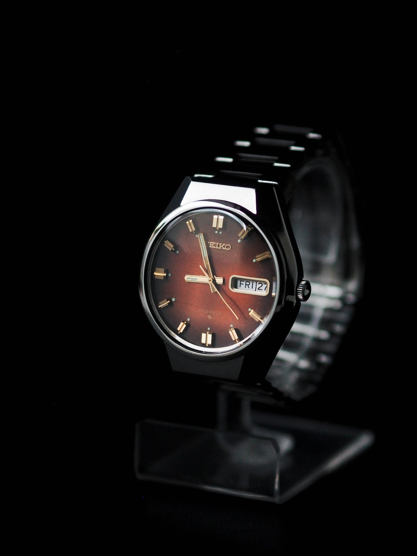 精工自动腕表 6309-8099 红色琥珀色表盘