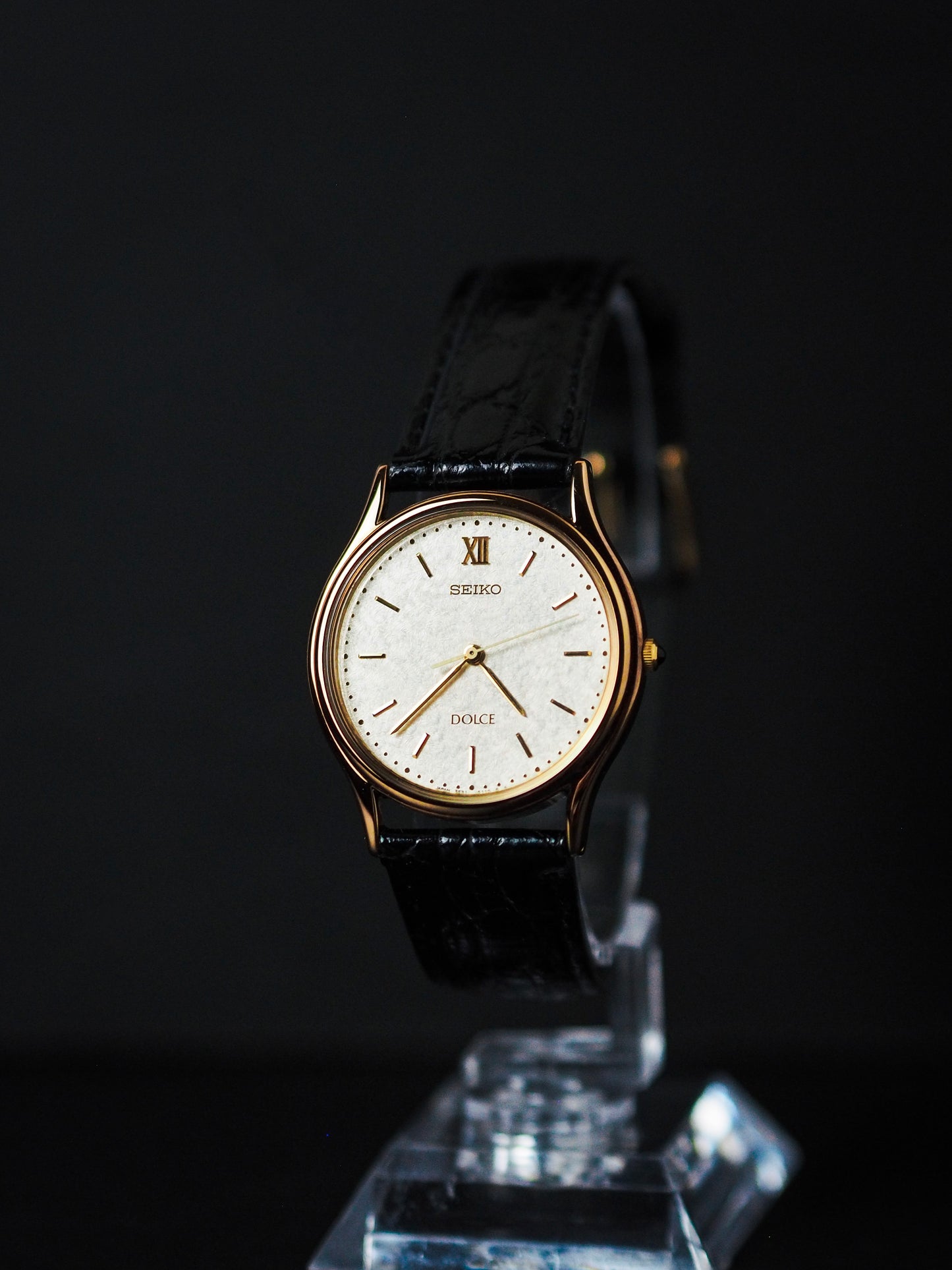 Seiko Dolce 5E31-6070 Gold White Kira-zuri Textured Dial