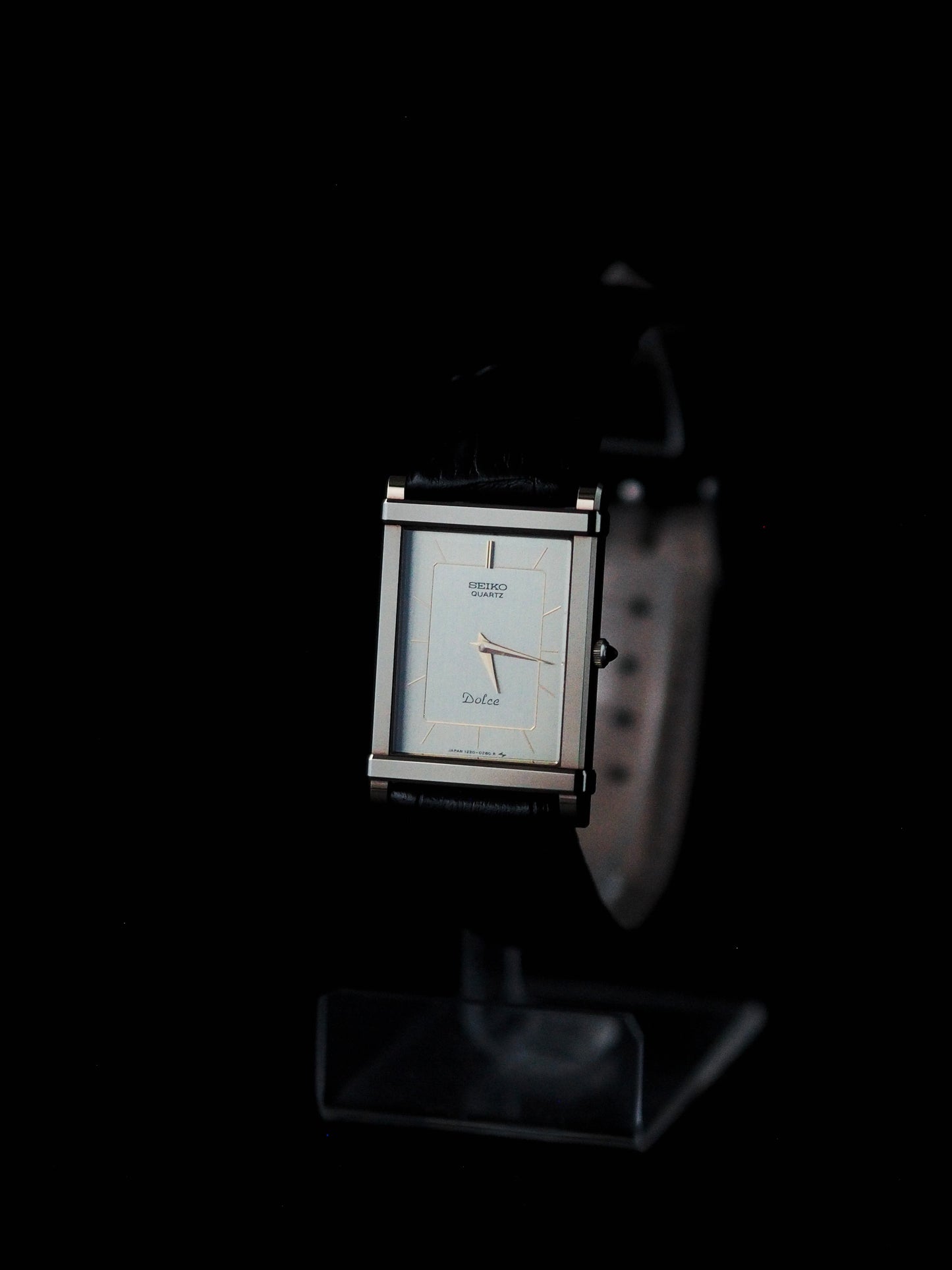 Seiko Dolce 1220-5110 Tank Chinoise Tungsten Carbide Gold Champagne Dial