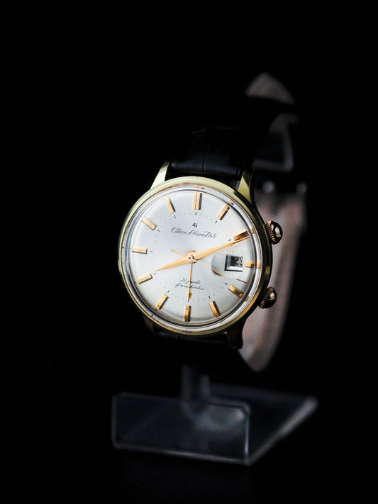 西铁城 4H 闹钟日期 ALD15701 CGP 银色旭日纹表盘