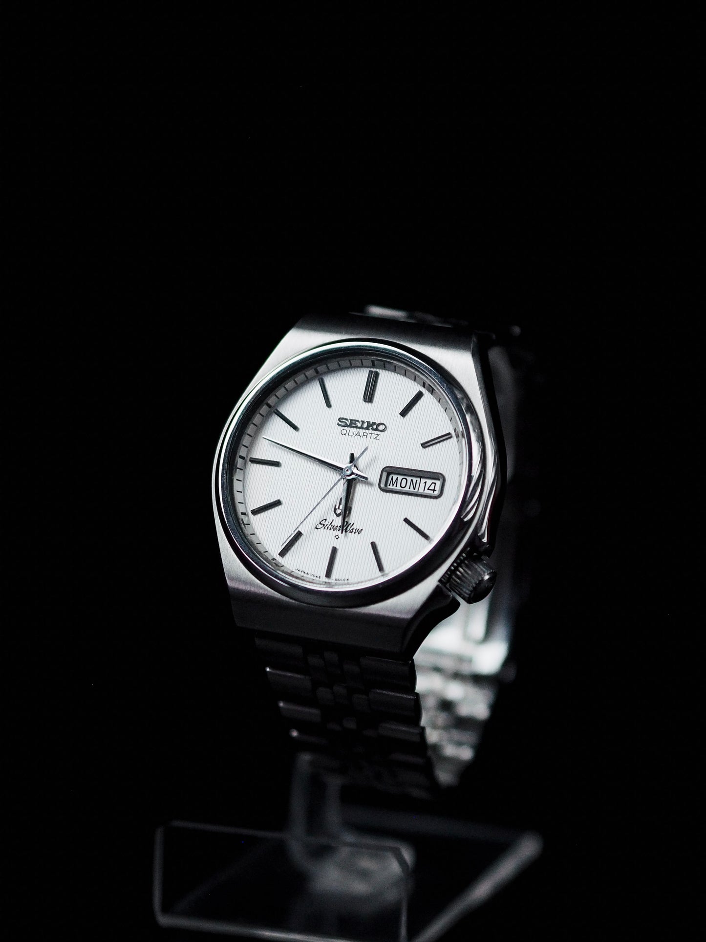 Seiko Quartz 7546-8020 Cadran tapisserie blanc Silverwave