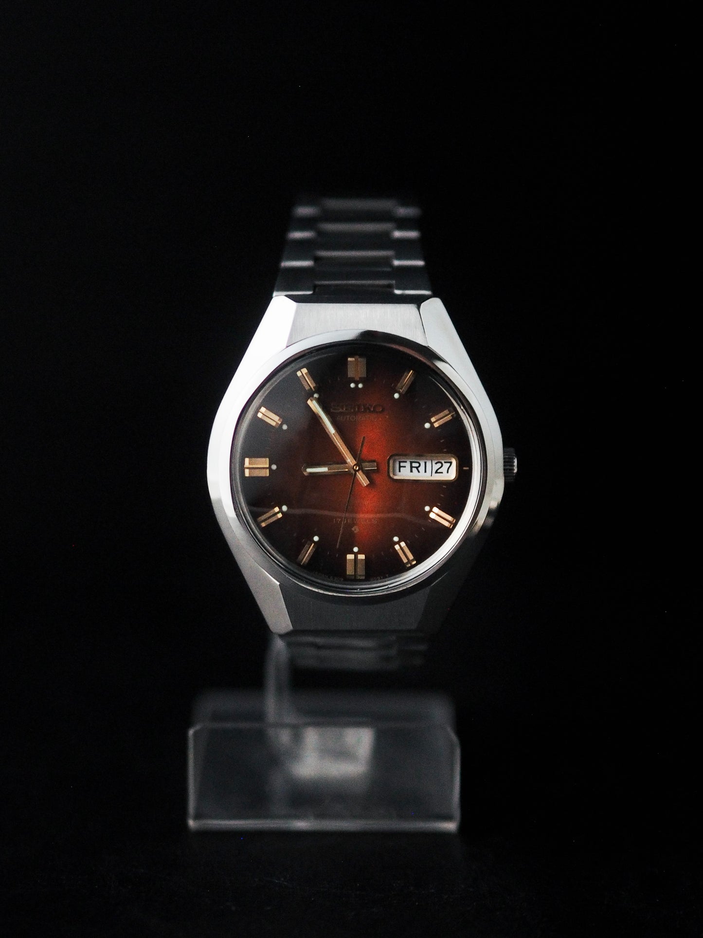 精工自动腕表 6309-8099 红色琥珀色表盘