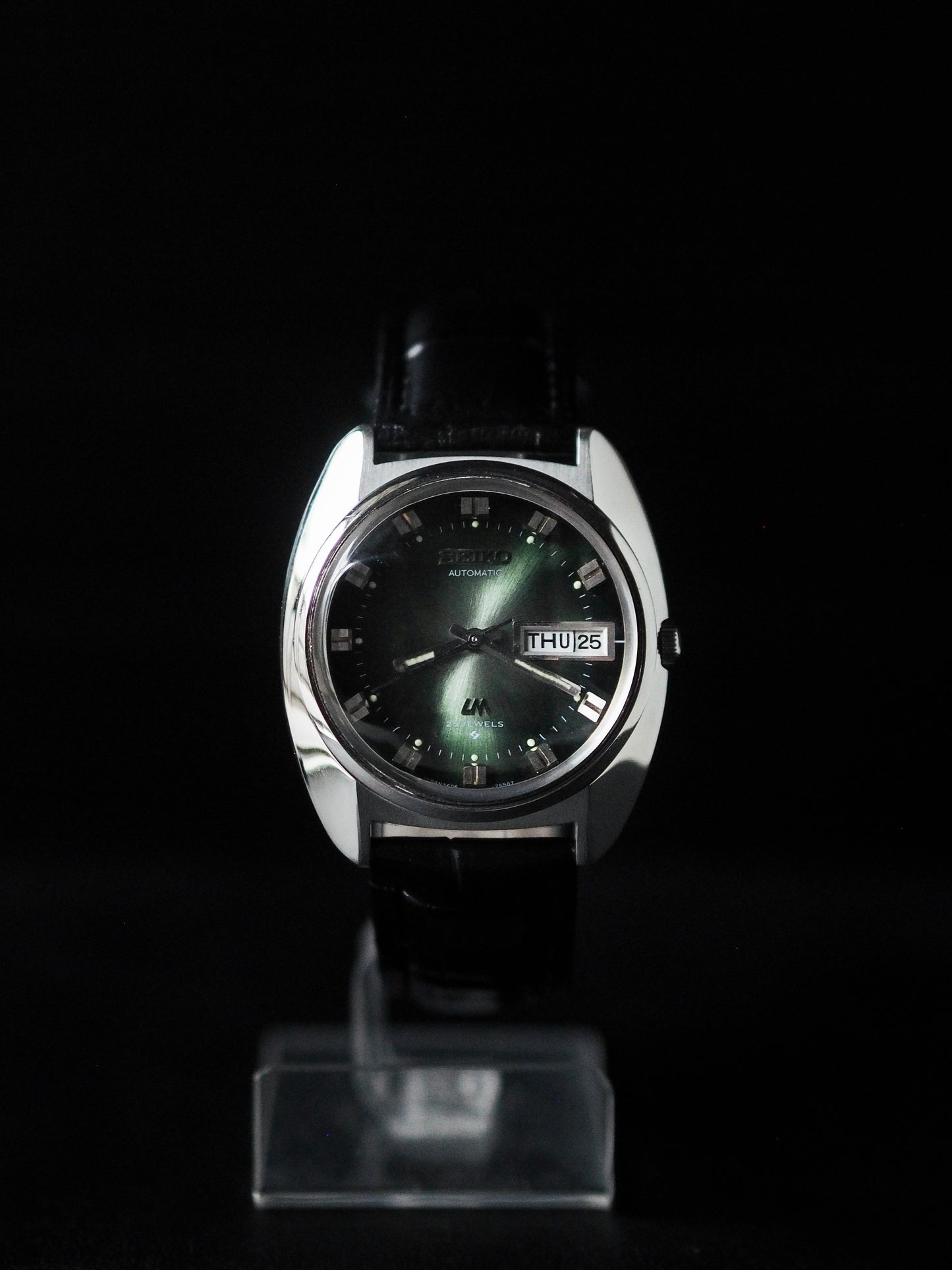 Seiko LM 5606-7231 Lord Matic Faceted Crystal Green Sunburst Dial