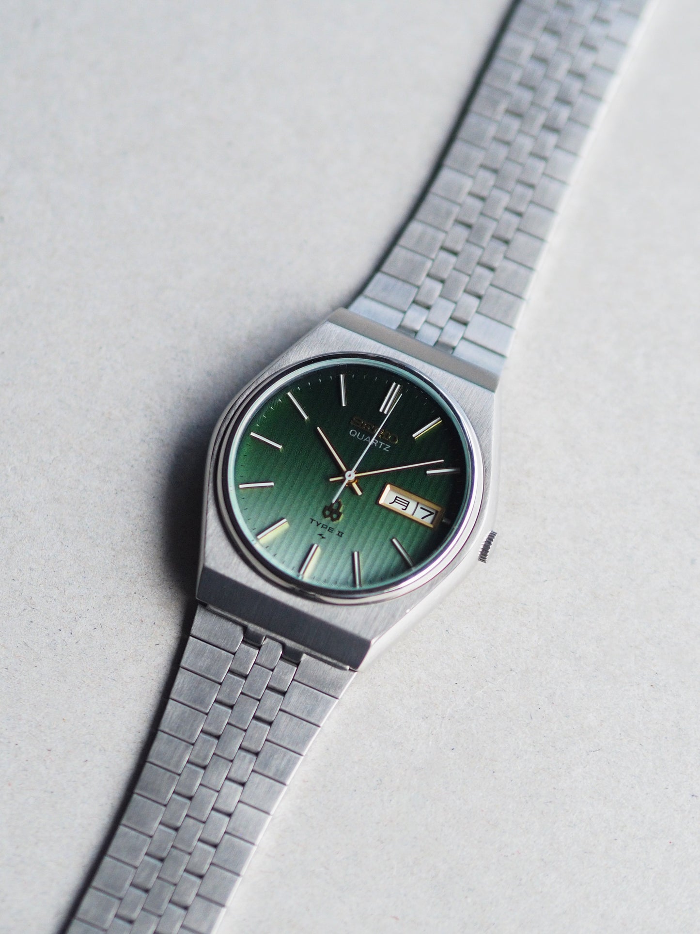 Seiko Type II 4336-8030 Green Gradient Pinstripe Dial