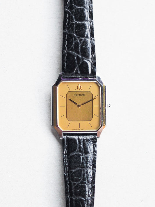 Credor 9570-5220 Tank SHA Two Tone Gold Dial