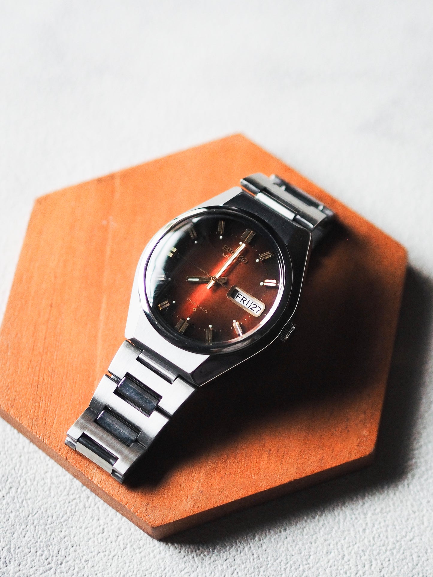 精工自动腕表 6309-8099 红色琥珀色表盘