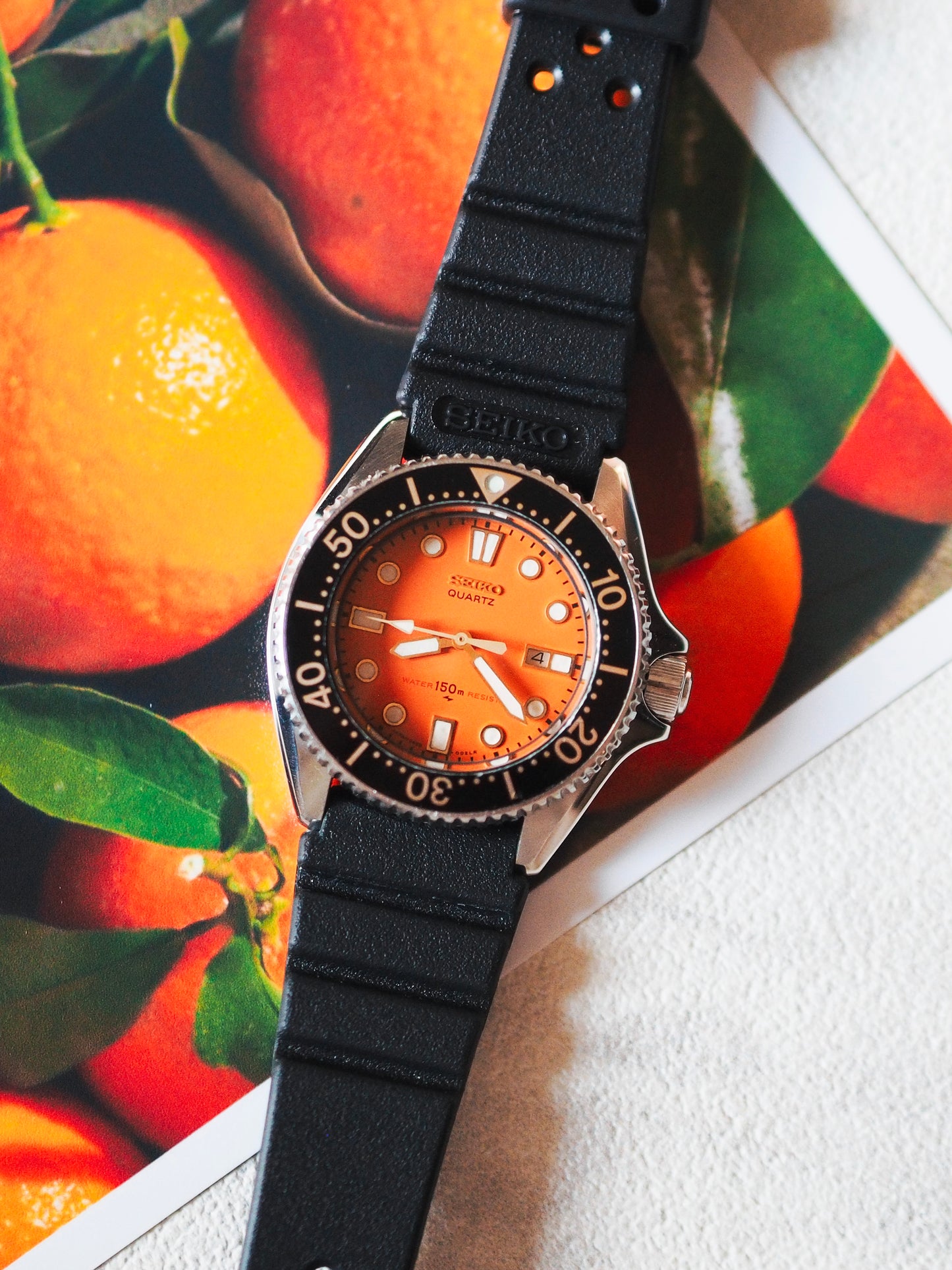 Seiko Quartz 2625-0010 Mini Diver Orange Dial