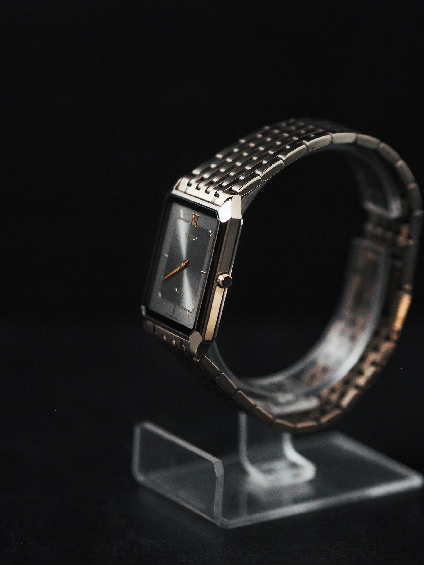 Seiko Dolce 8N40-5050 Tank Tungsten Carbide Gray Dial