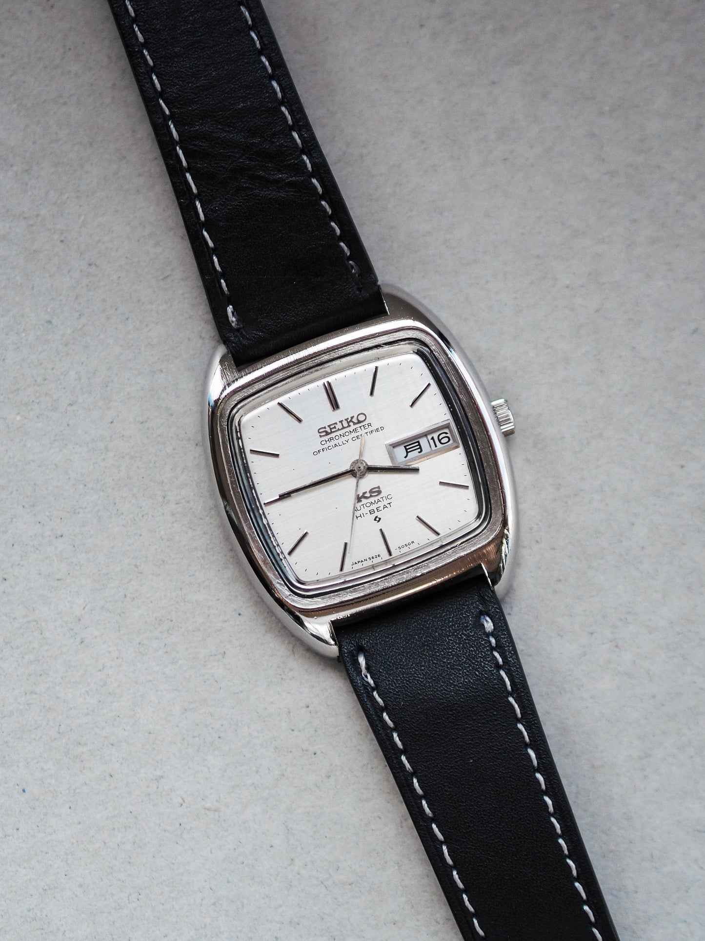 Seiko 56KS King Seiko 5626-5040 Chronometer TV Shape Silver Linen Dial