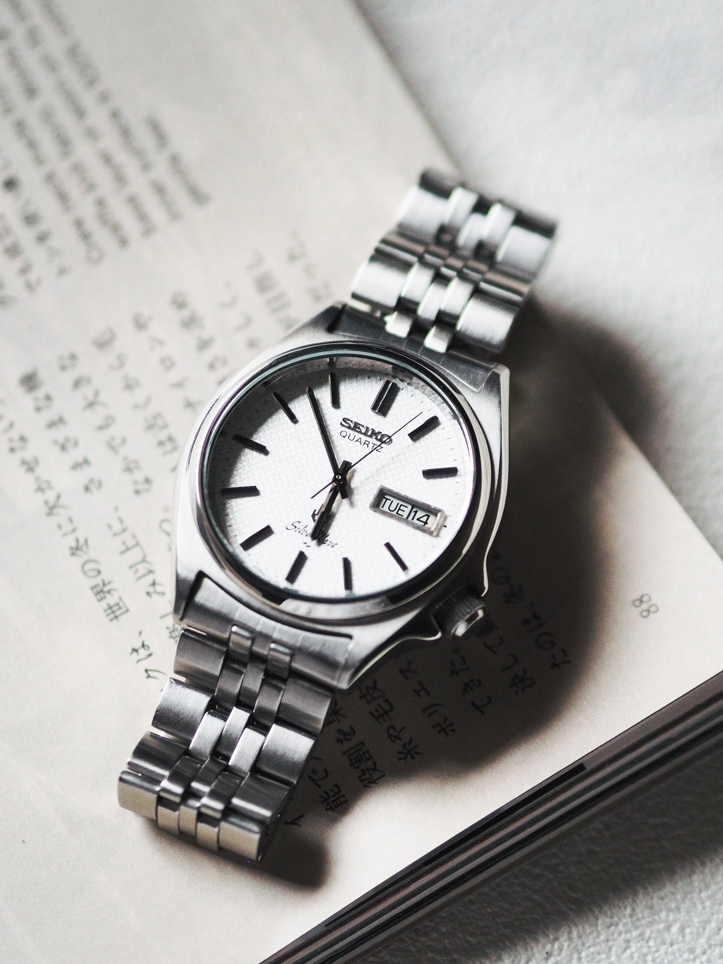 Seiko Quartz 4336-8090 Silverwave White Waffle Dial
