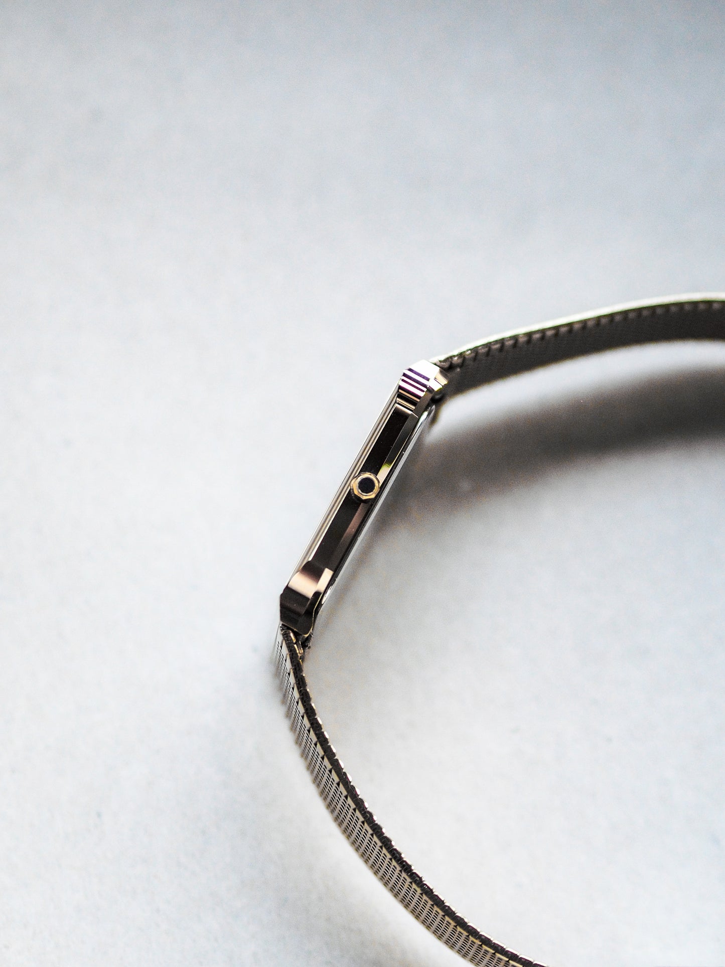 Seiko Dolce 9531-5160 Tank Tungsten Carbide Champagne Pinstripe Dial