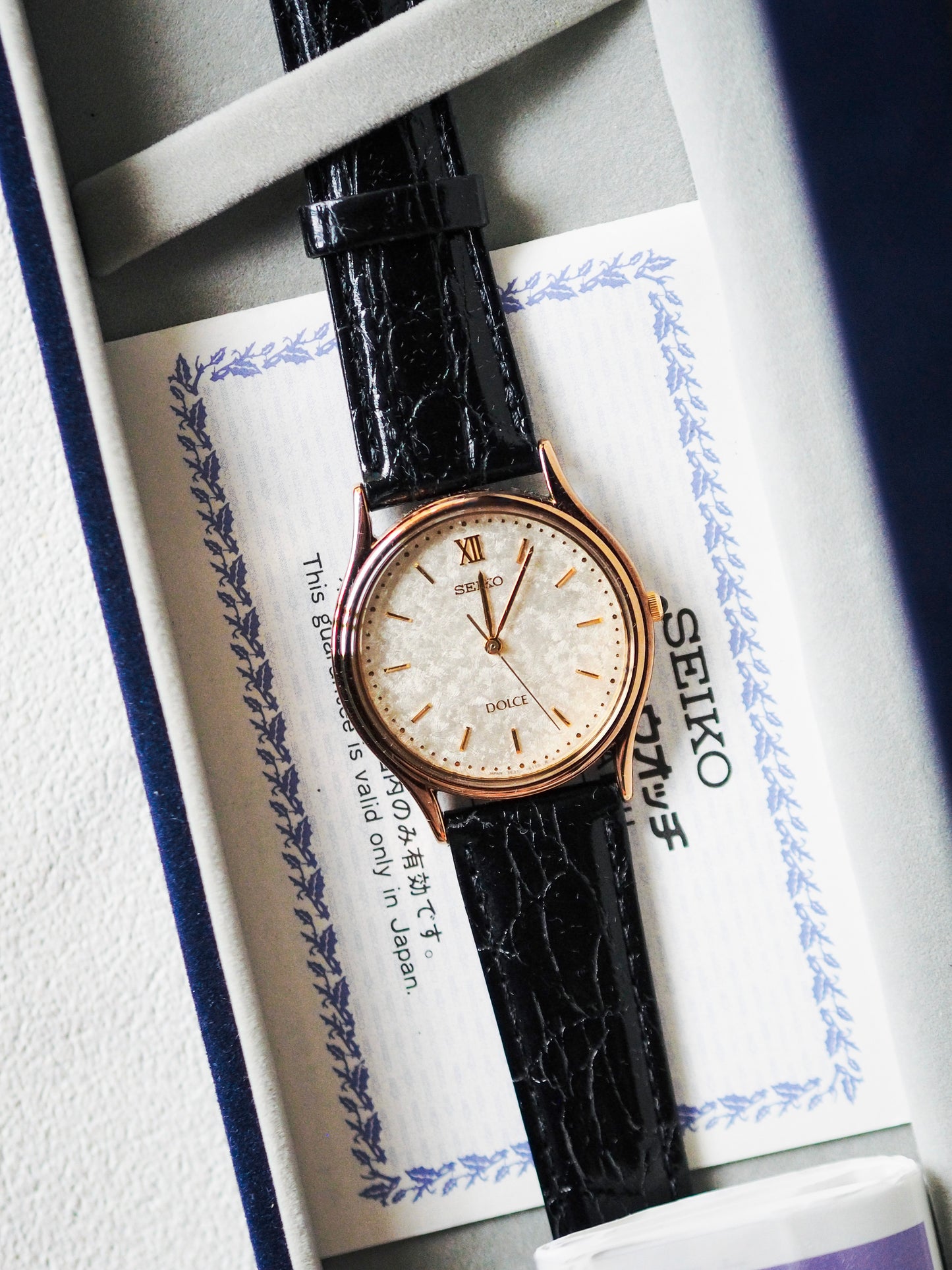 Seiko Dolce 5E31-6070 Gold White Kira-zuri Textured Dial