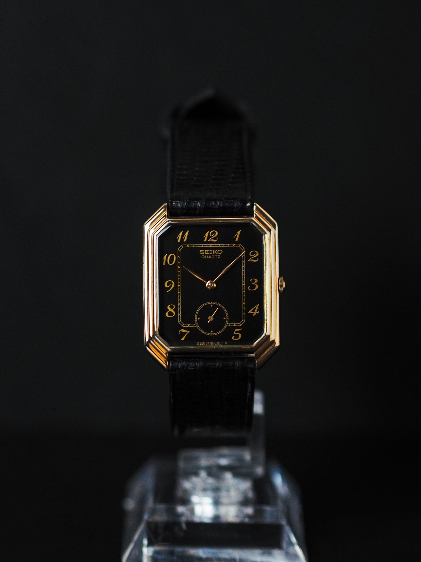 Seiko Quartz 2628-5060 SGP Tank Sub-Second Black Dial