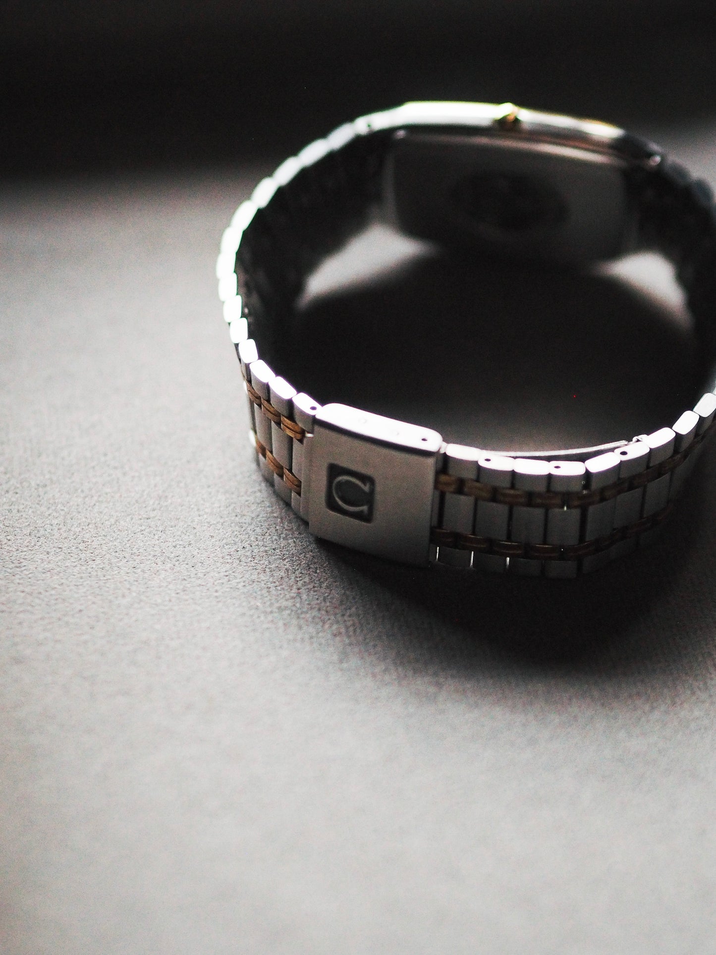 Omega Seamaster Quartz 1430 Tank Two Tone White Dial