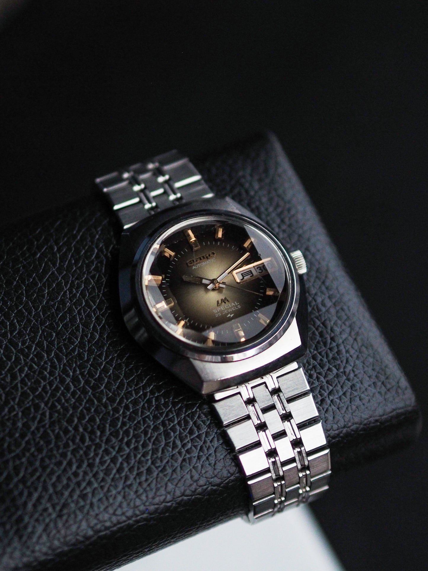 Seiko LM 5216-6020 Lord Matic Special Faceted Crystal Brown Sunburst Dial