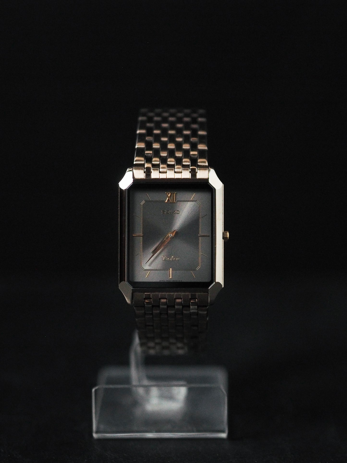 Seiko Dolce 8N40-5050 Tank Tungsten Carbide Gray Dial