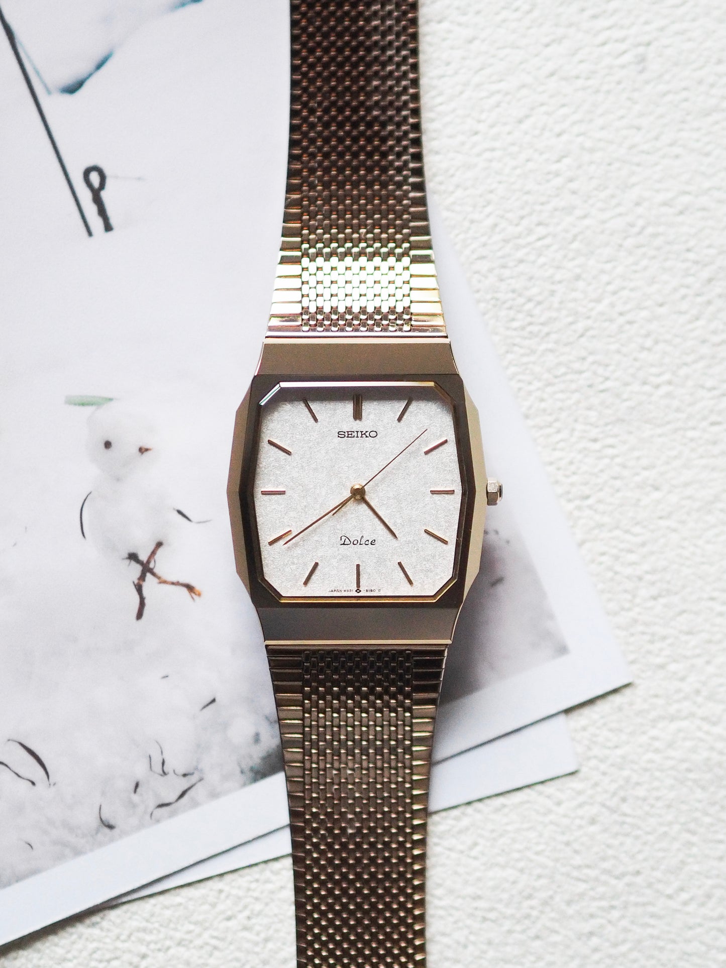 Seiko Dolce 9531-5150 Tungsten Carbide White Textured Dial