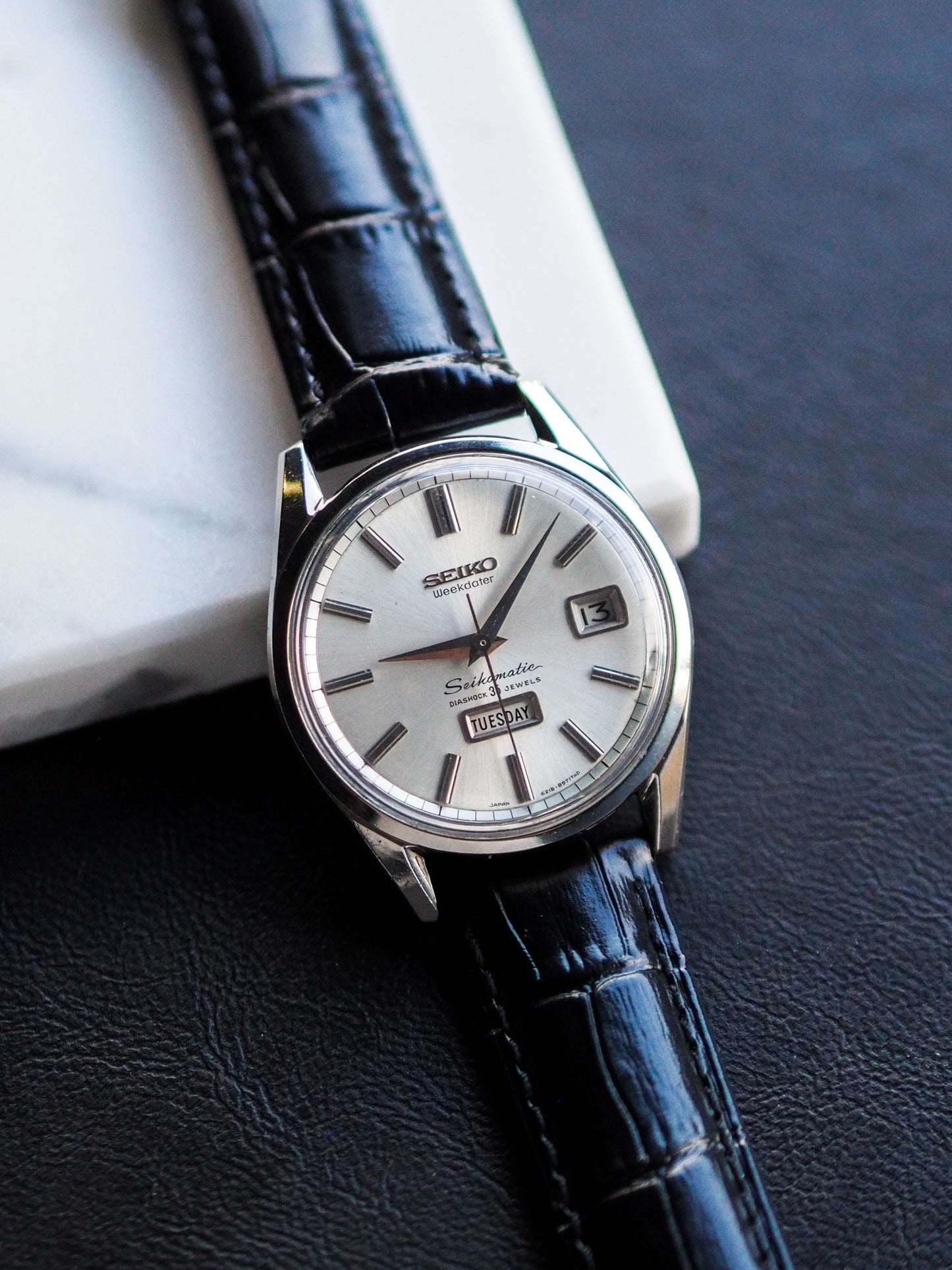 Seiko Seikomatic 6218-8971 Weekdater Silver Sunburst Dial