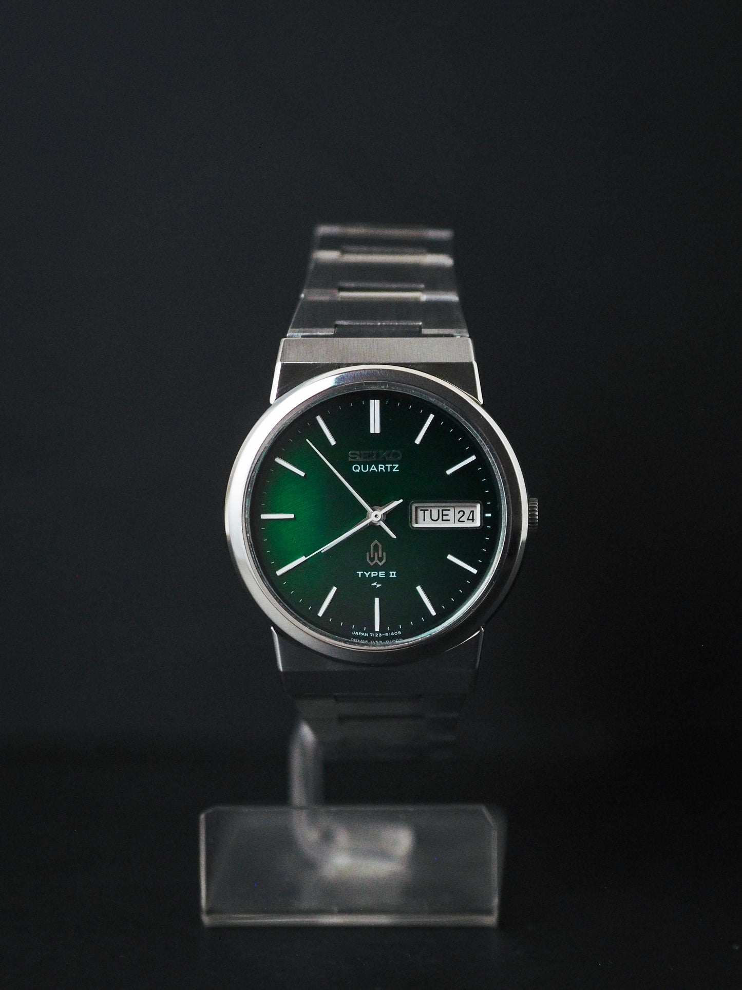 Seiko Type II 7123-8120 Green Curve Linen Textured Dial