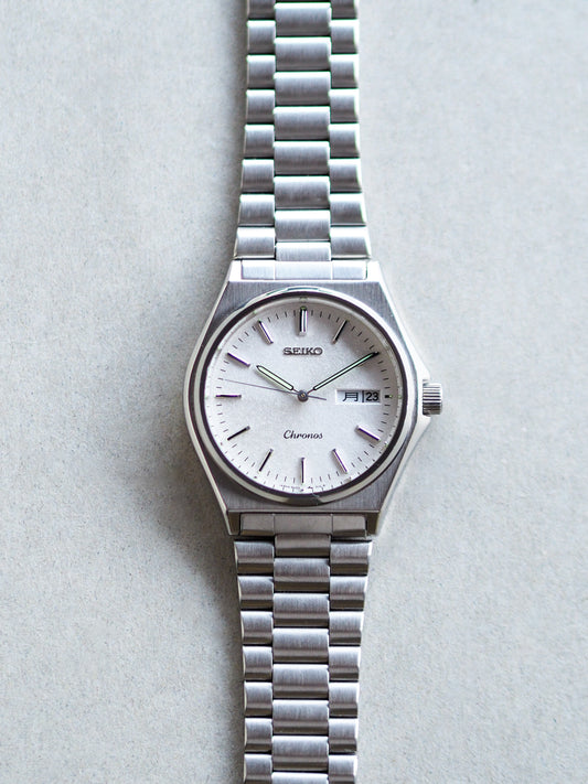 Seiko Chronos JDM 5H23-7060 Silver Snowflake Dial