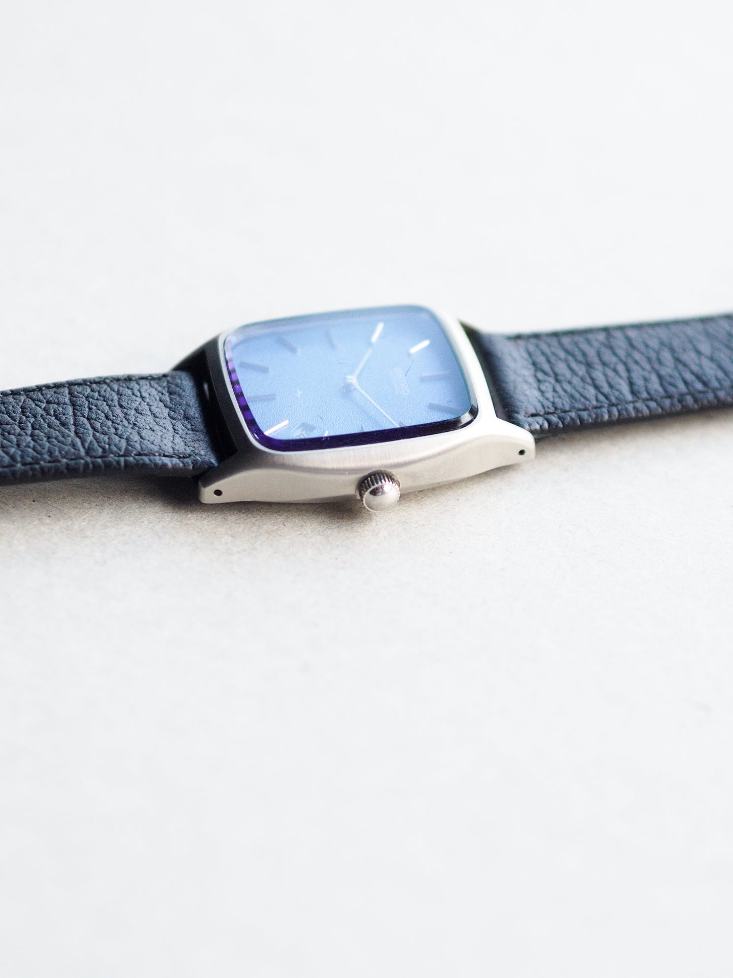 Seiko Chariot Automatic 2418-301A Tank Blue Sand Textured Dial