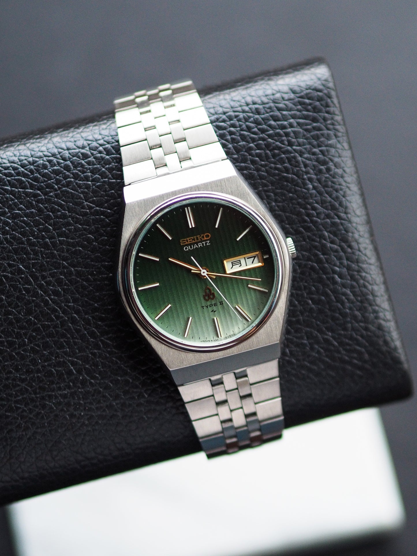 Seiko Type II 4336-8030 Green Gradient Pinstripe Dial