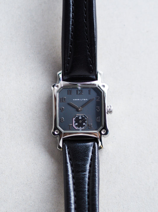 Hamilton Lloyd 6341 Quartz Square Sub Second Black Pinstripe Dial