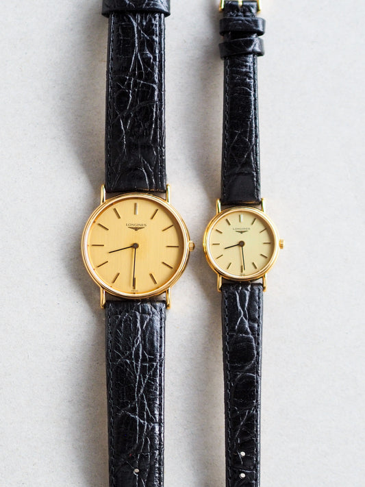 Couple Longines  La Grande Classique Quartz L4.637.2 L4.137.2 SGP Gold Champagne Dial