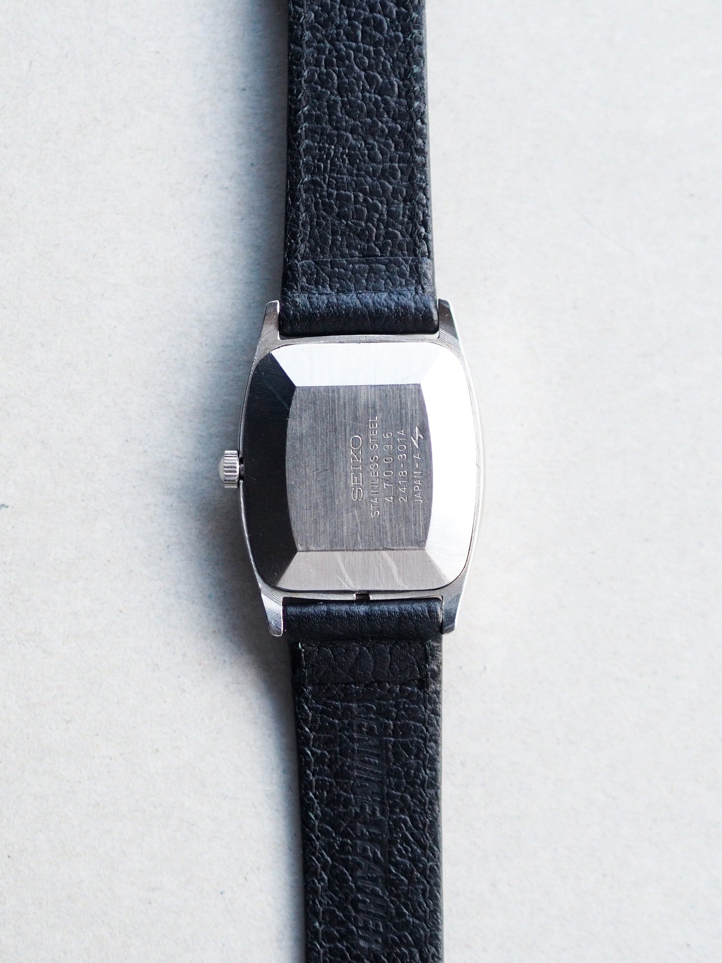 Seiko Chariot Automatic 2418-301A Tank Blue Sand Textured Dial